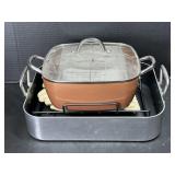 Copper chef pot and Onieda Roaster