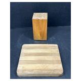 Wooden Cutting board and Small Knife Block