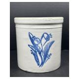Blue Decorated Stoneware Crock