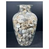 Sea shells and vase