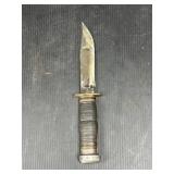 Stacked Leather Hilt Fixed Blade Knife