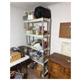 Plastic Shelf With Crafting Supplies & More