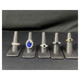 Rings with blue gemstones