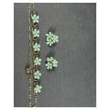 Turquoise Tone Bracelet & Clip-On Earrings