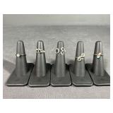 5 Silver Tone Rings