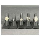 Assorted Silver Tone Fashion Rings