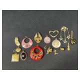 Vintage Gold Tone Charm Pendant Assortment