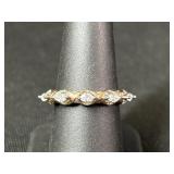 Sterling Silver Marquise Stone Band