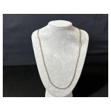 Italy Sterling Silver Rope Chain Necklace
