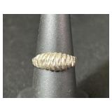 Sterling Silver Ribbed Dome Ring