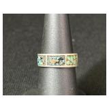 Sterling Silver Turquoise Inlay Band Ring