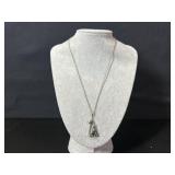 Sterling Silver Howling Wolf Necklace