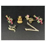 Vintage Figural & Rhinestone Brooch Lot