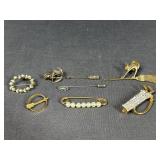 Vintage Stick Pins & Costume Brooches