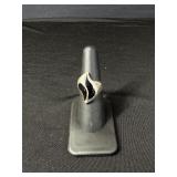 Norwegian Sterling Black Enamel Ring