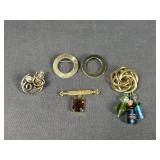 Assorted Vintage Costume Brooches & Pins
