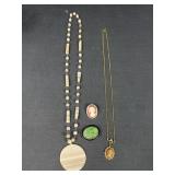 Cameo necklace, brooch, and more