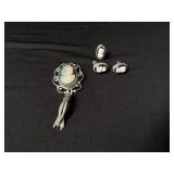 Cameo Brooch,  Ring, & Earring Set