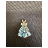 14K Blue Stone Pendant