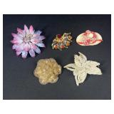 Floral brooches
