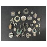 Vintage Silver Tone Charm Pendant Assortment