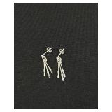 Sterling Silver Triple Dangle Earrings