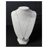 Sterling Silver "C" Grad Heart Necklace