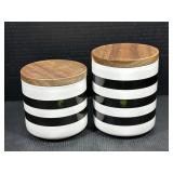 Black and White Dry goods canisters