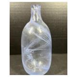 Hand Blown Art Glass Swirl Bottle Vase