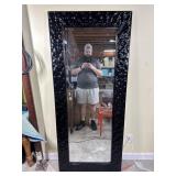 Contemporary Black Textured Mirror