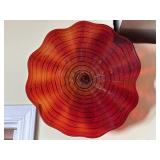 Red Art Glass Wall Sconce