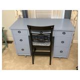 Painted Double Pedestal Writing Desk