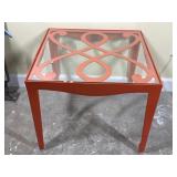 Coral Metal & Glass Accent End Table