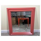 Red Framed Mirror