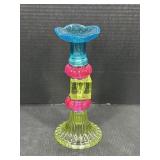 18 Two-Tone Art Glass Candlestick Holders