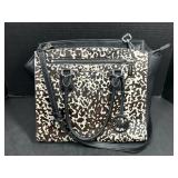 Michael Kors Haircalf Print Leather Satchel Purse