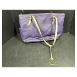 Michael Kors Purple Leather Tote Bag