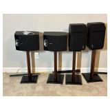 4 Bose 301 Series V Speakers with Stands