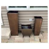 3 Large Metal Planters