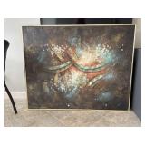 Signed Jeri Abstract Textured Canvas Wall Art