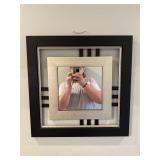 Contemporary Black & Silver Geometric Wall Mirror