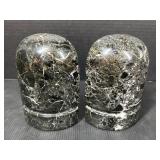 Pair of Polished Black Marble Bookends