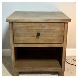 Woodgrain Composite 1-Drawer Nightstand with Shelf