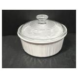 French white corning ware with lid
