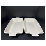 2 Katie Brown White Ceramic Baking Dishes