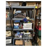 Plastic Storage Shelf with Office Supplies