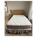 Full Size Wicker & Metal Bed with Mattress
