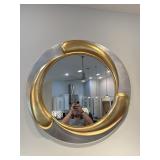 Contemporary Gold & Silver Round Wall Mirror