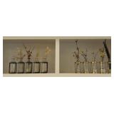 Glass Bud Vases with Metal Holders
