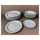 Nancy Calhoun light Blue plates and bowls